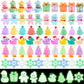 ZXSWEET 60 PCS Christmas Mini Resin Figures Glow in The Dark Miniature Figurines Aquarium Ornaments Charms for Garden Dollhouse Aquarium Home