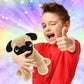 DolliBu Sitting Pug Stuffed Animal Dog Plush Toy, Kids & Adults Huggable Puppy Cuddle Gifts, Cute Stuffed Animals for Toddler & Baby First Teddy Bear