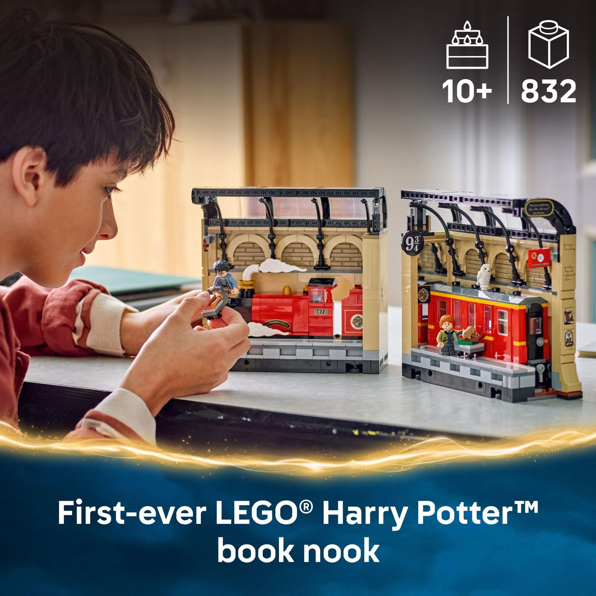 LEGO Harry Potter Book Nook: Hogwarts Express Building Set - Bedroom Shelf Decor for Boys, Girls, & Fans, Ages 10+ - Collectible Harry & Ron