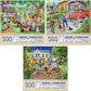 Bits and Pieces - Value Set of Three Jigsaw Puzzles for Adults - Artistic Puzzle Collection by Sandy Rusinko - Colorful Challenging Jigsaws
