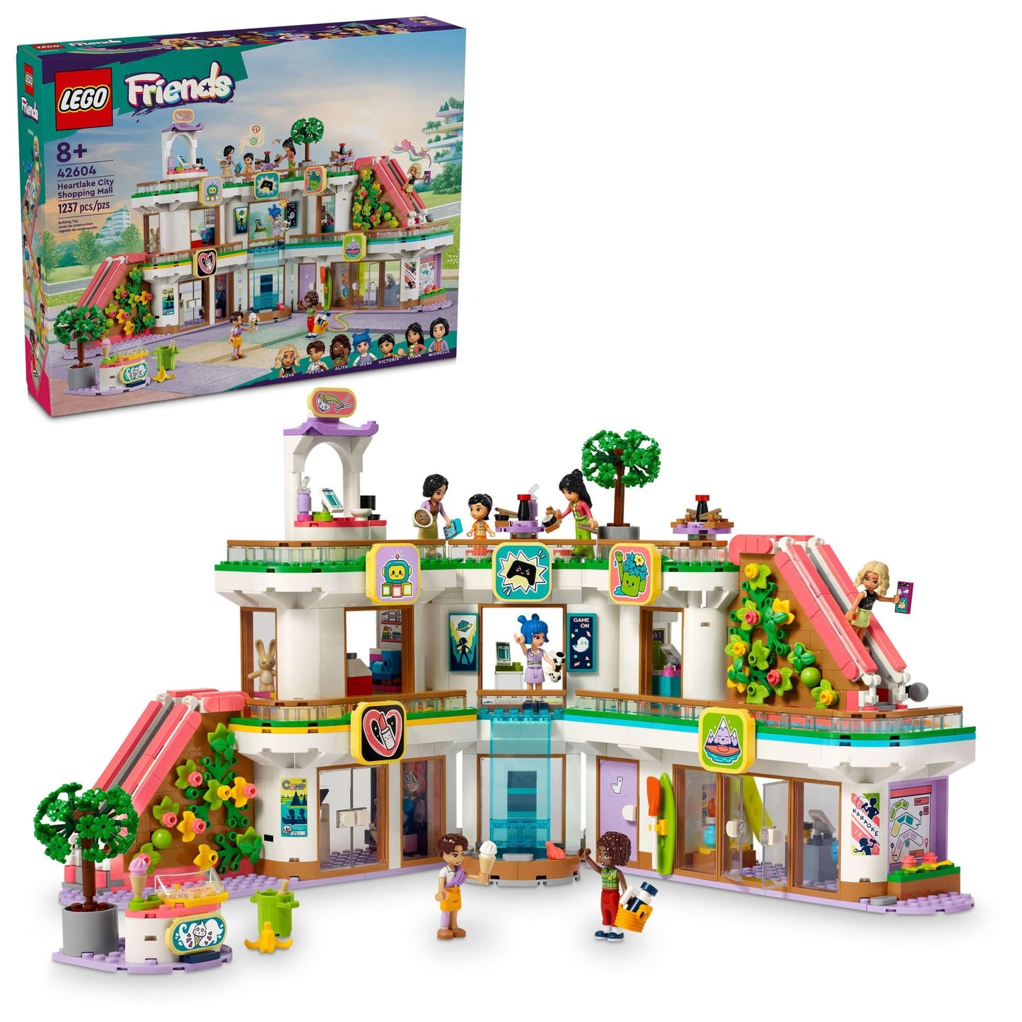 LEGO Friends Heartlake City Shopping Mall Toy, Building Kit with Mini-Doll Accessories for Kids to Build Social Skills and Play Together, Gift Set