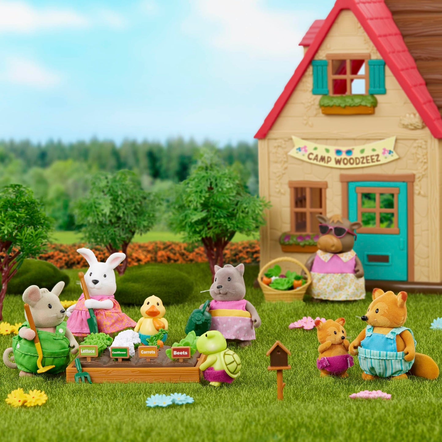 Li'l Woodzeez Garden Playset, 31 Pieces with Sheep Figure and Tools, Themed