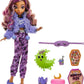 Monster High Creepover Party Doll, Clawdeen Wolf with Pet Dog Crescent, Sleepover Clothes & Accessories like Eye Mask & Pizza
