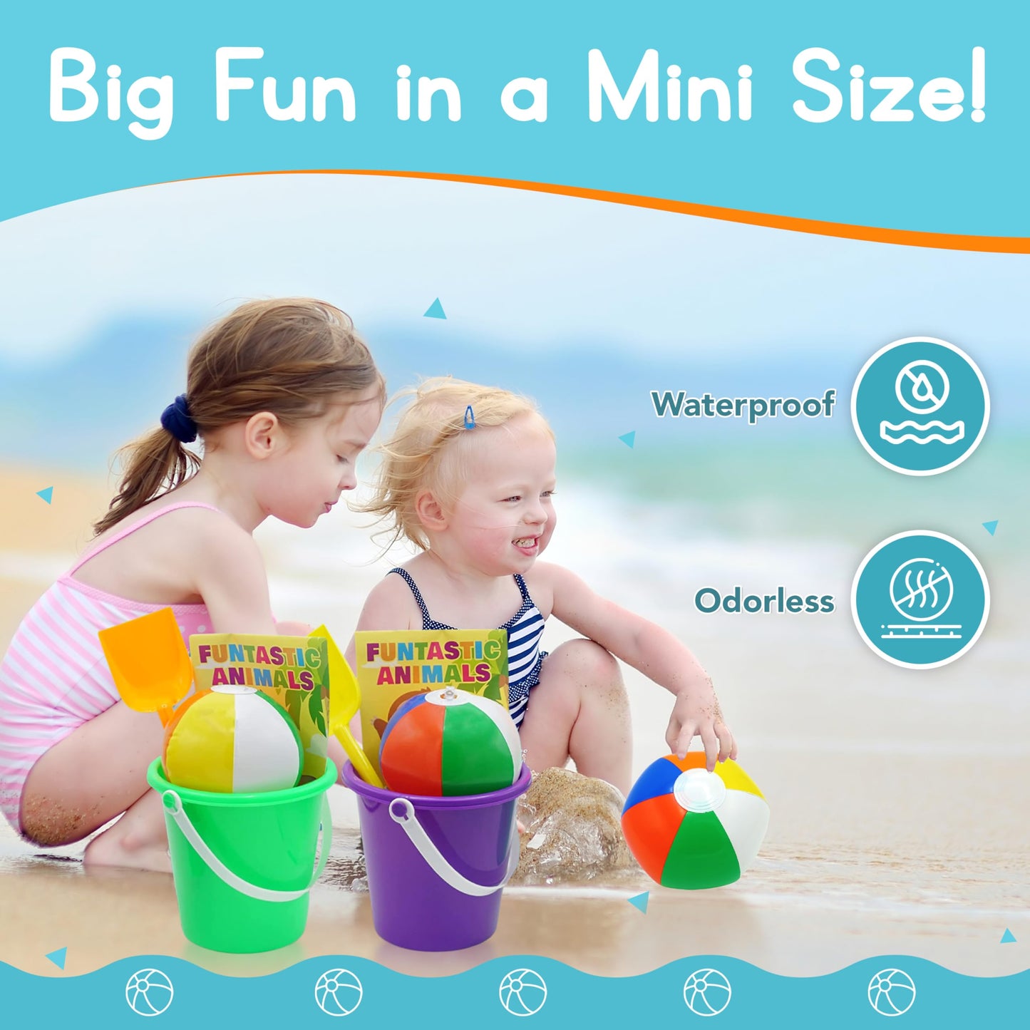 4E's Novelty Mini Beach Balls Bulk 28 Pack, Summer Pool Party Favors for Kids, Inflatable Pool Toys, Hawaiian Luau Party Decorations Goodie Bag