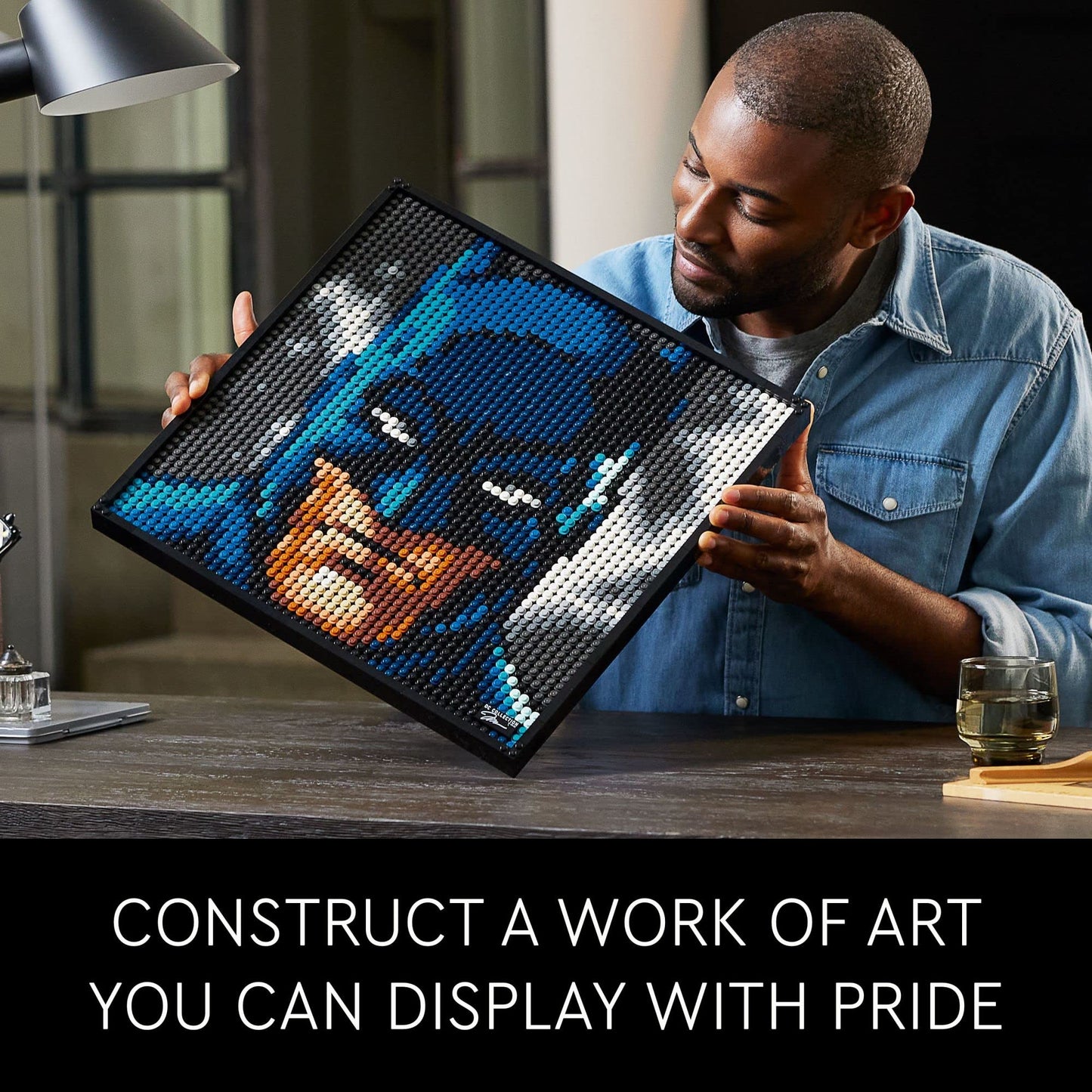 LEGO Art Jim Lee Batman Collection 31205 Building Blocks - Superhero Canvas Wall Decor with Joker, Harley Quinn, or Batman Portraits, DC Comics DIY