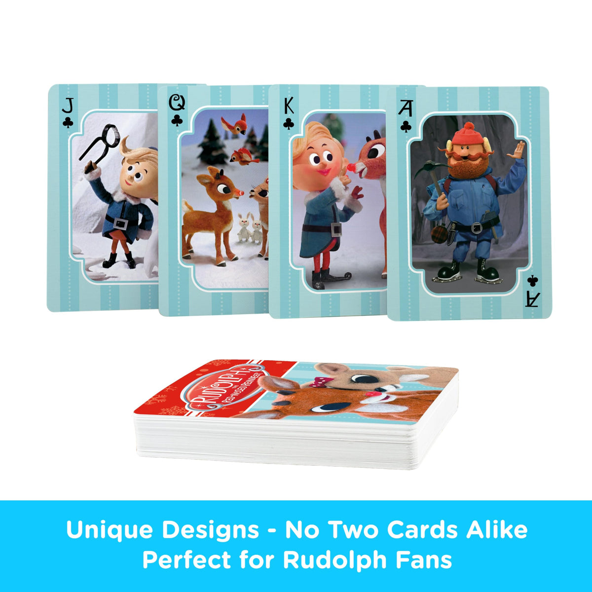 Aquarius Rudolph Playing Cards - Rudolph The Red Nosed Reindeer Deck of Cards for Your Favorite Card Games - Officially Licensed Rudolph Merchandise