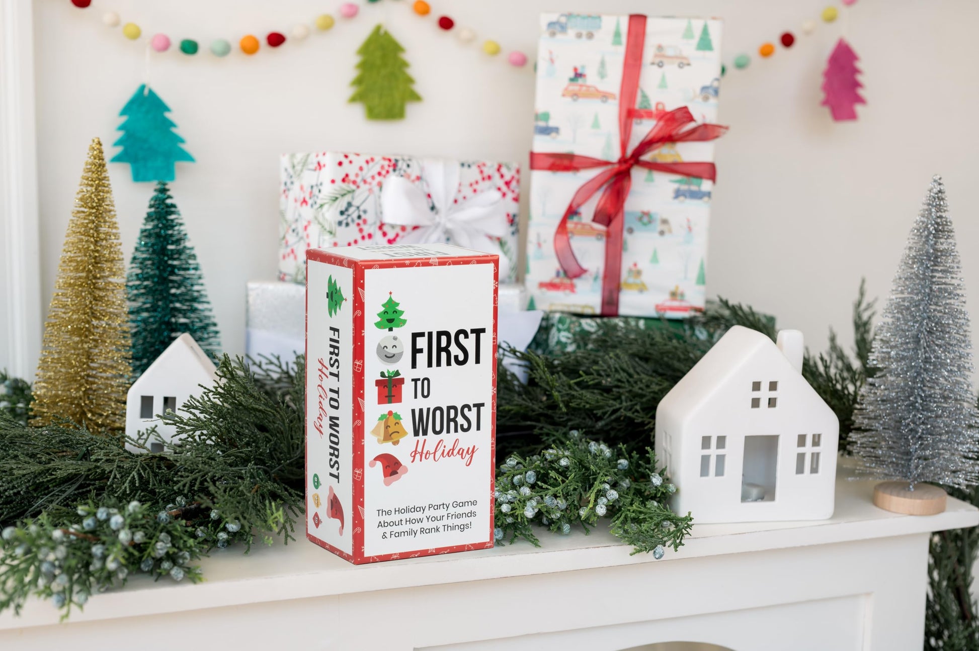 FIRST TO WORST Holiday Edition Party Game - A Festive Card Game About How Your Friends & Family Rank Things - Perfect for White Elephant Gifts