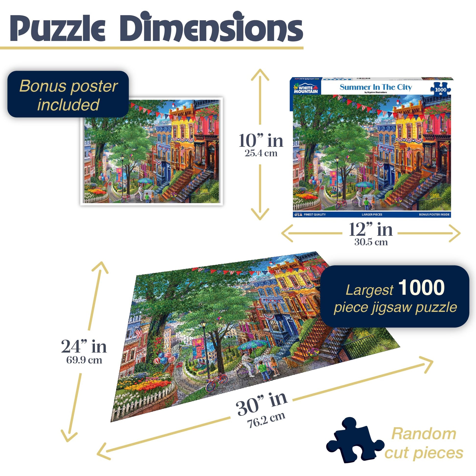 White Mountain 1000 Piece Jigsaw Puzzle 4th of July, Summer in The City