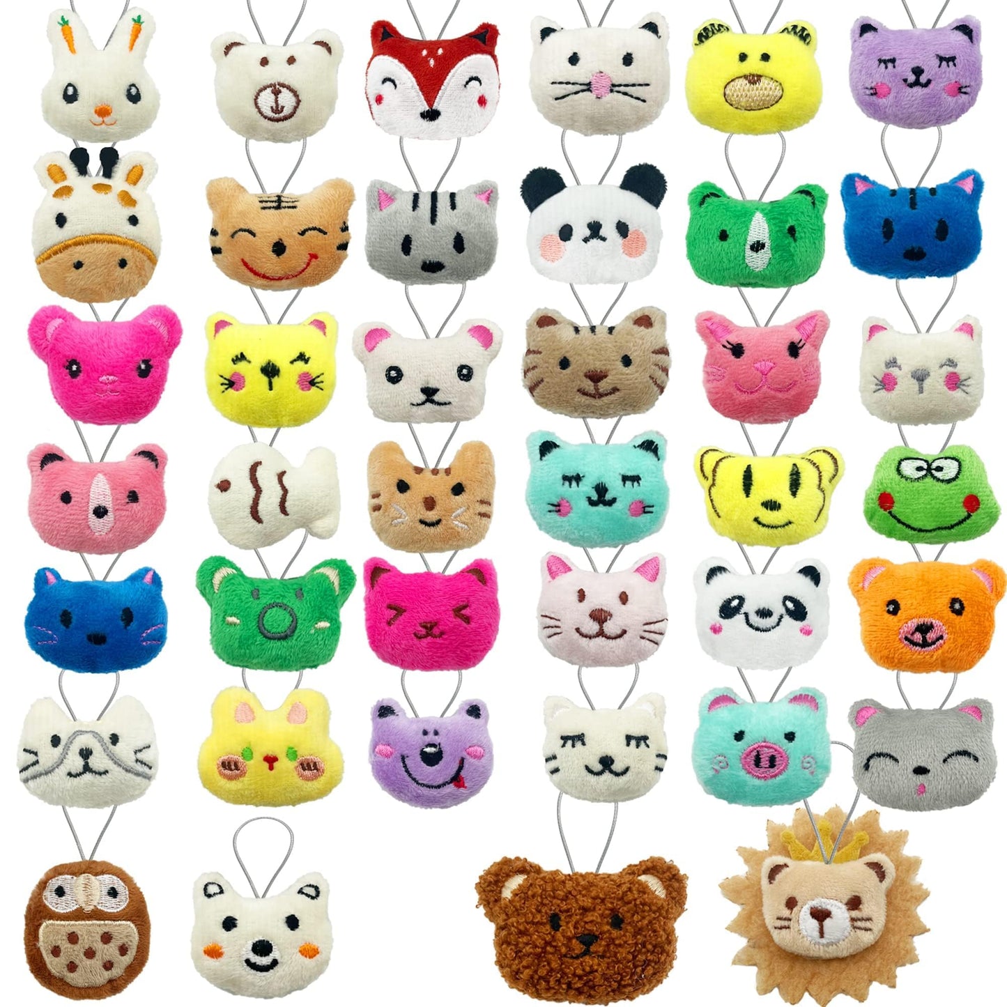 XIPEGPA 40 PCS Mini Animal Plush Toys Set Cute Small Animal Stuffed Toy Keychain for Party Favors Keychain Ornament for Goody Bag Easter Egg Stuffers