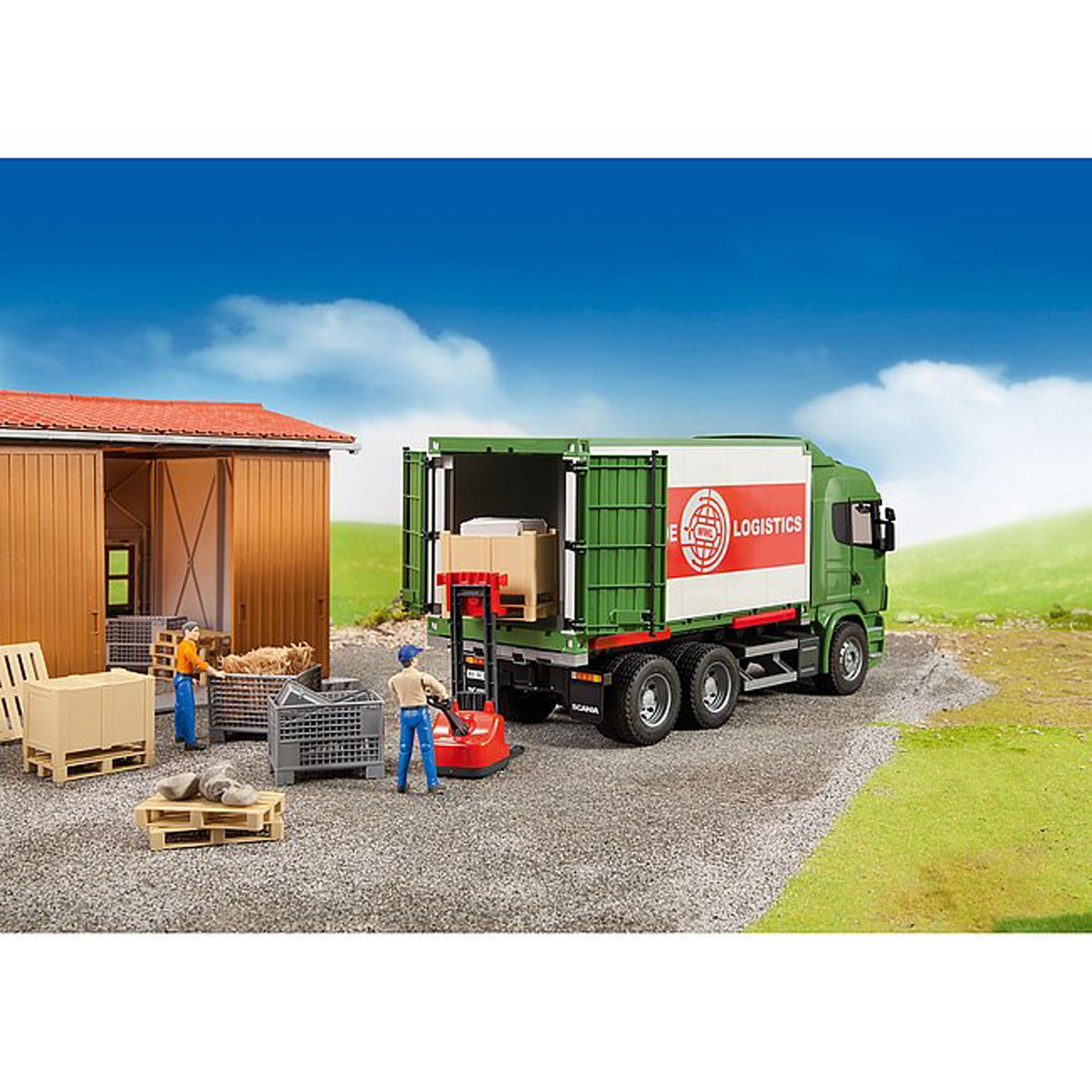 Bruder 02415 Logistics Accessories, 1:16 Scale Realistic Toy Truck