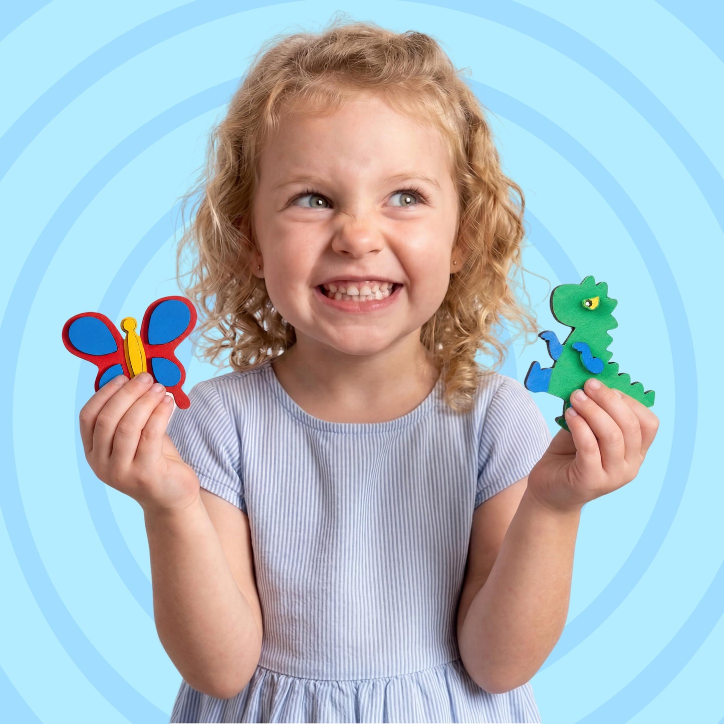 JOYIN 12 Wooden Magnet Creativity Arts & Crafts Painting Kit for Kids, Decorate Your Own Painting Gift for Easter Basket Stuffers, Birthday Parties