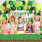 Pixel Miner Birthday Balloon Arch Kit - 121 Pcs Green Black Brown Balloons with Table Cover & Banner for Video Game Birthday Party Decorations