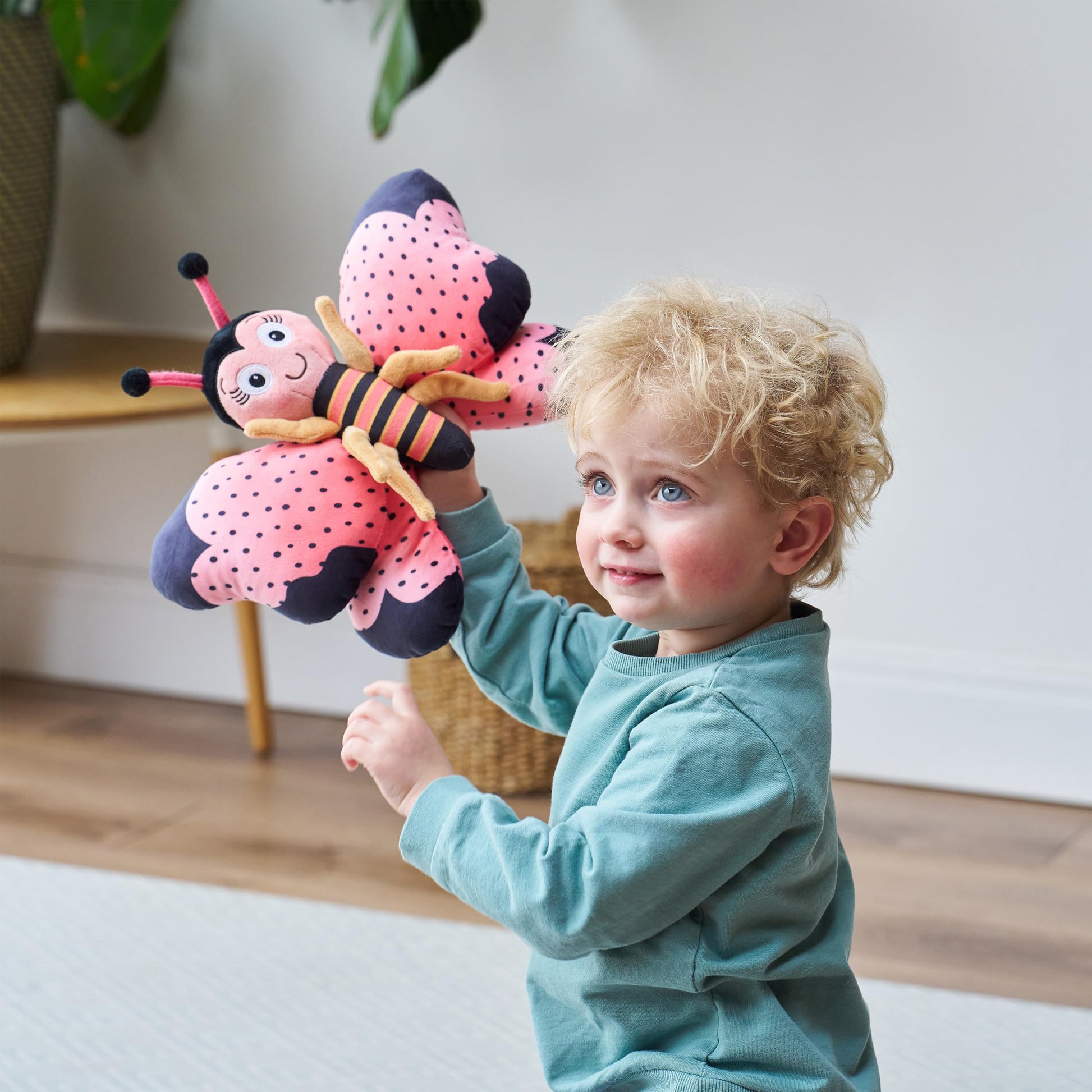 Ms. Butterfly Plush Stuffed Animal and Interactive Toy with Cute, Flappable Wings (12 inches)