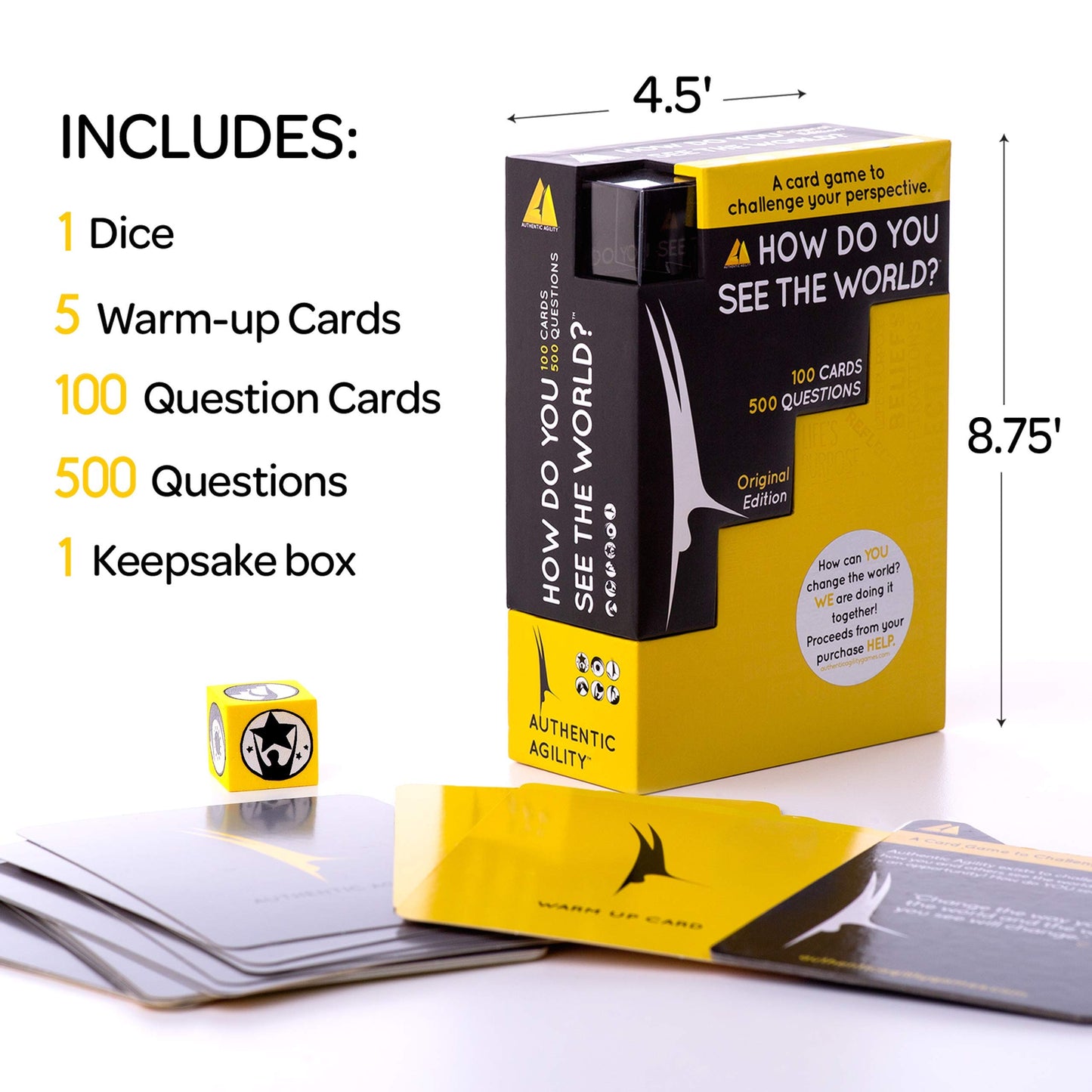 Authentic Agility How Do You See The World - 100-Card Deck with 500 Thought-Provoking Questions to Spark Conversations & Break The Ice