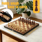 Luoyer 3-in-1 Chess Set Include Chess Checkers Backgammon 11 inch Wooden Board Game Set with Foldable Portable Case for Adults Travel Outdoor