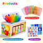 Mummed Montessori Baby Wooden Tissue Box Christmas Toy 6-in-1 Sensory Tissue Box Toy for Babies 36+ Months Developmental Toys for Babies, for 36+