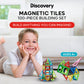 Discovery 100-Piece 3D Magnetic Tiles Set, Educational STEM Kids Toys, Ages 4+, Construction Building Block Creativity Kit, Engineering Development