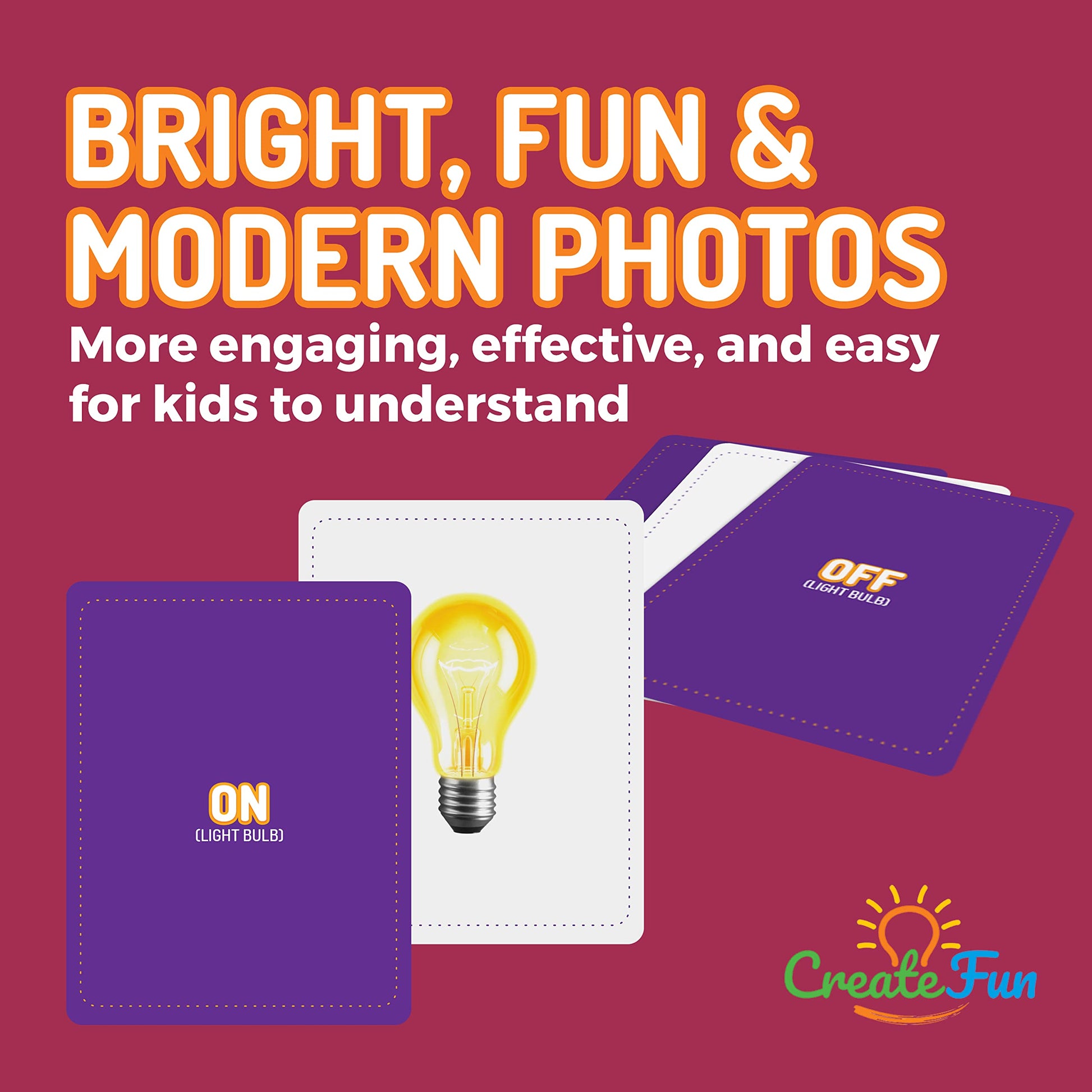 CreateFun 299 Vocabulary Builder Flash Cards Speech Therapy, Autism, ESL