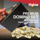 Playbees Premium Double Six Dominoes Set - 28 Classic Tiles in Faux Leather Case - Fun Educational Toy for Kids, Boys, Girls, Classroom Kit, Classic