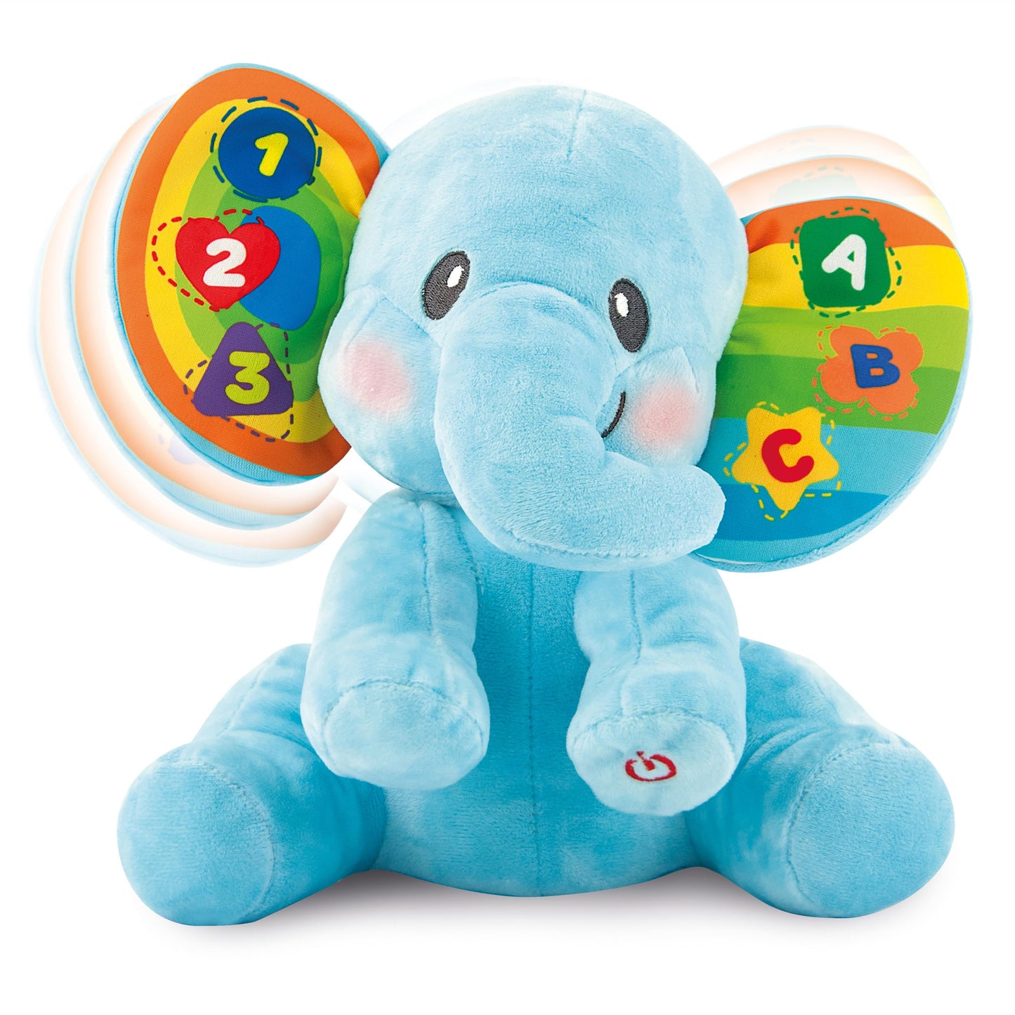 winfun Learn with Me Elephant - Light-Up Musical Plush Toy for Babies, Teaches ABCs, 123s, Shapes & Colors, Interactive Buttons, Moving Head