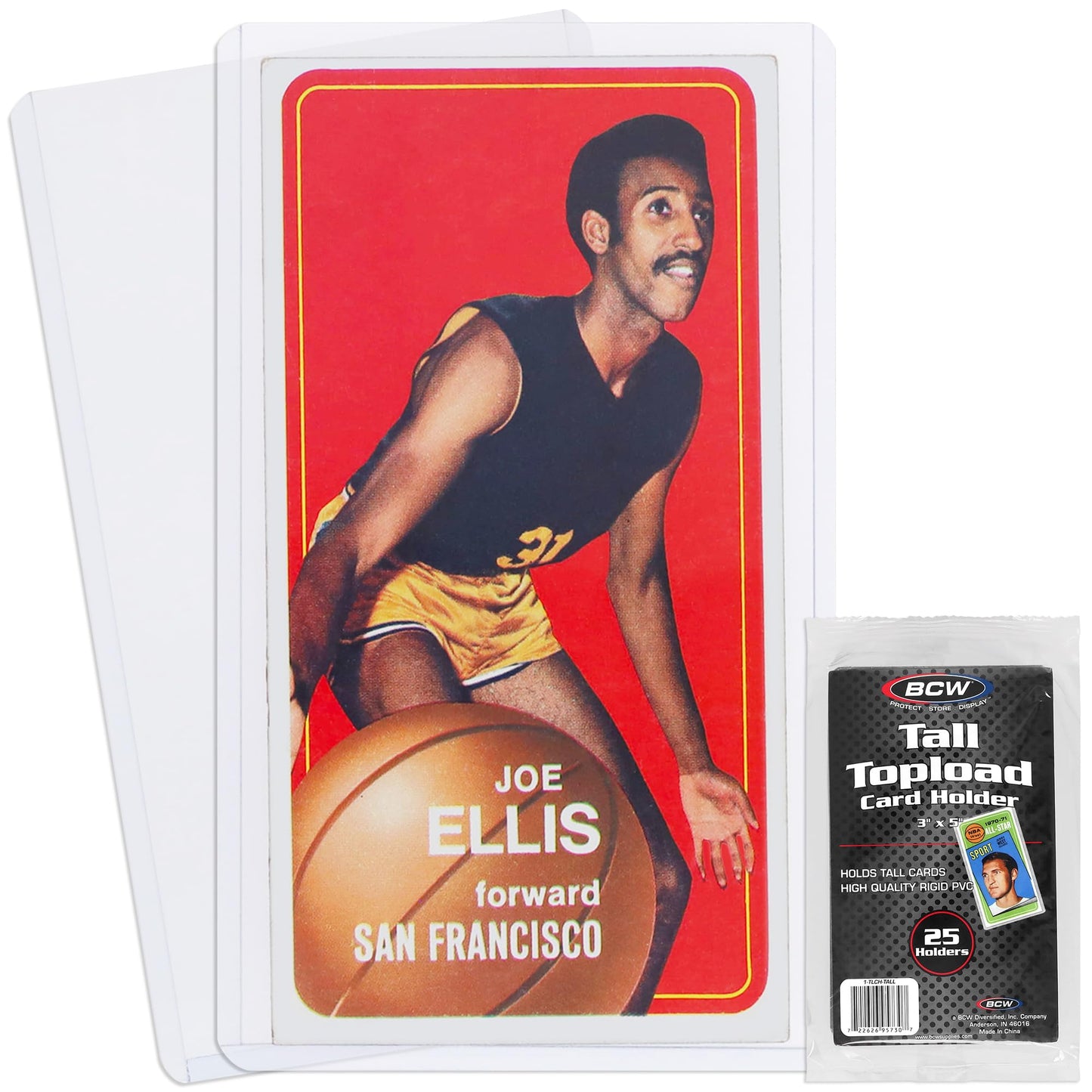 BCW Tall Card Topload Holders - 25 Pack | Premium Top Loaders for Sports Trading Cards | Fits Tall Basketball, Football, Widevision Cards | Clear