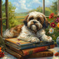 SunsOut Homework Shih Tsu Dog 500 piece Jigsaw Puzzle for Adults - Animals, John Stewart - 18" x 24" MPN# 77101