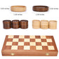 VAMSLOVE 14inch Checkers Folding Wooden Game Set, 8x8 Classic Checkerboard International Checkers Draughts Board 64 Square with Pieces Storage Slots