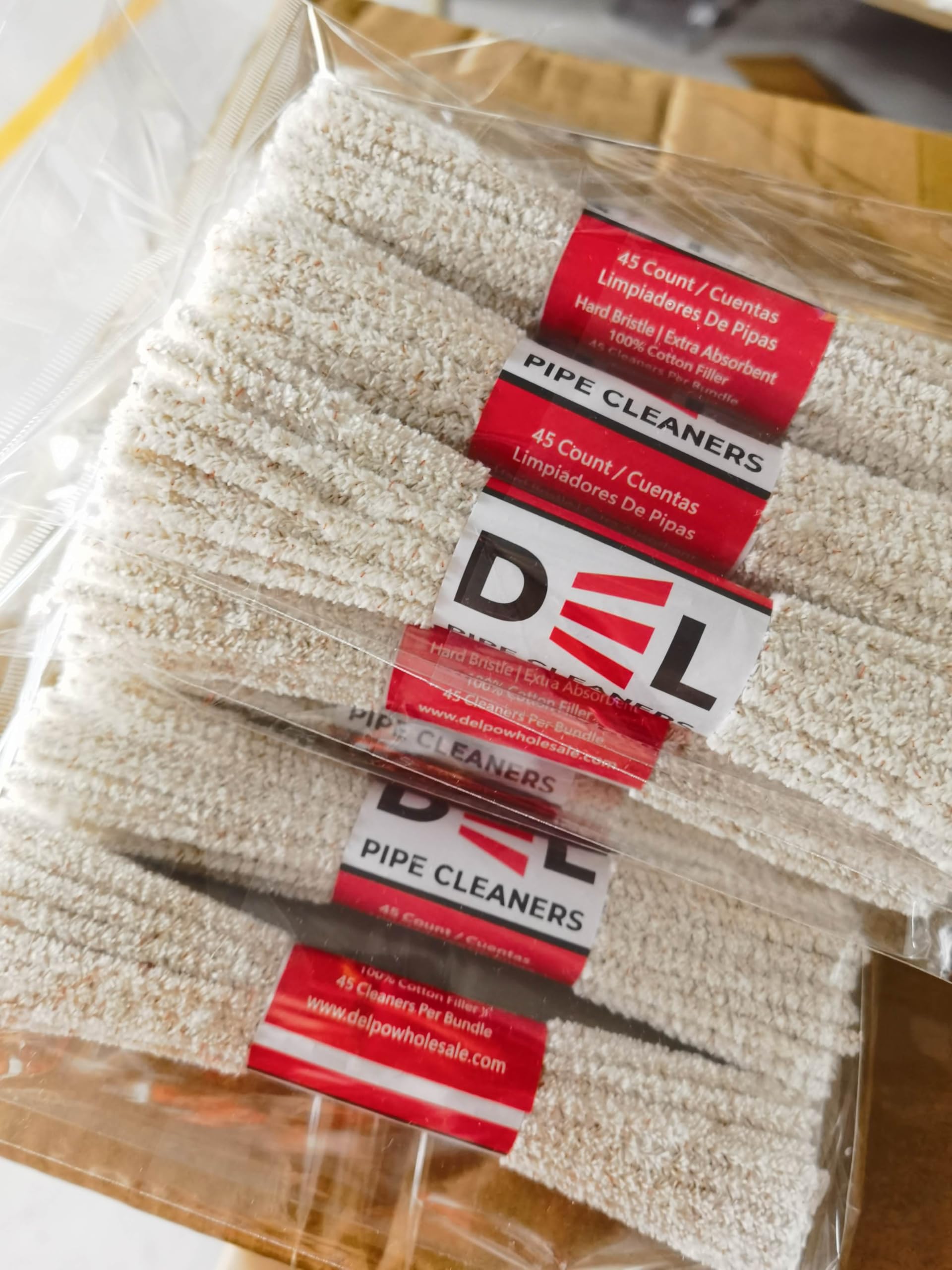 DEL Bundles Pipe Cleaners: Hard Bristle, 135 Count (Pack of 3), Yellow (Yellow)
