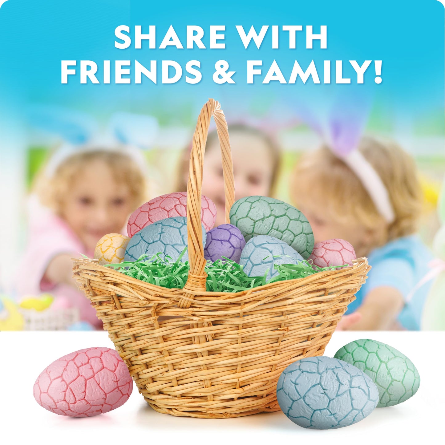 Blue Marble Easter Egg Dig Kit with Gems and Glow in the Dark Dinosaurs