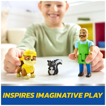 Paw Patrol Rubble and Mr Porter Figure Pack with Skunk Animal