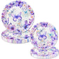 40 Pcs Butterfly Birthday Decorations Party Plates Spring Butterfly Disposable Paper Plates 4 Designs Tableware for Butterfly Theme Girls Baby Shower