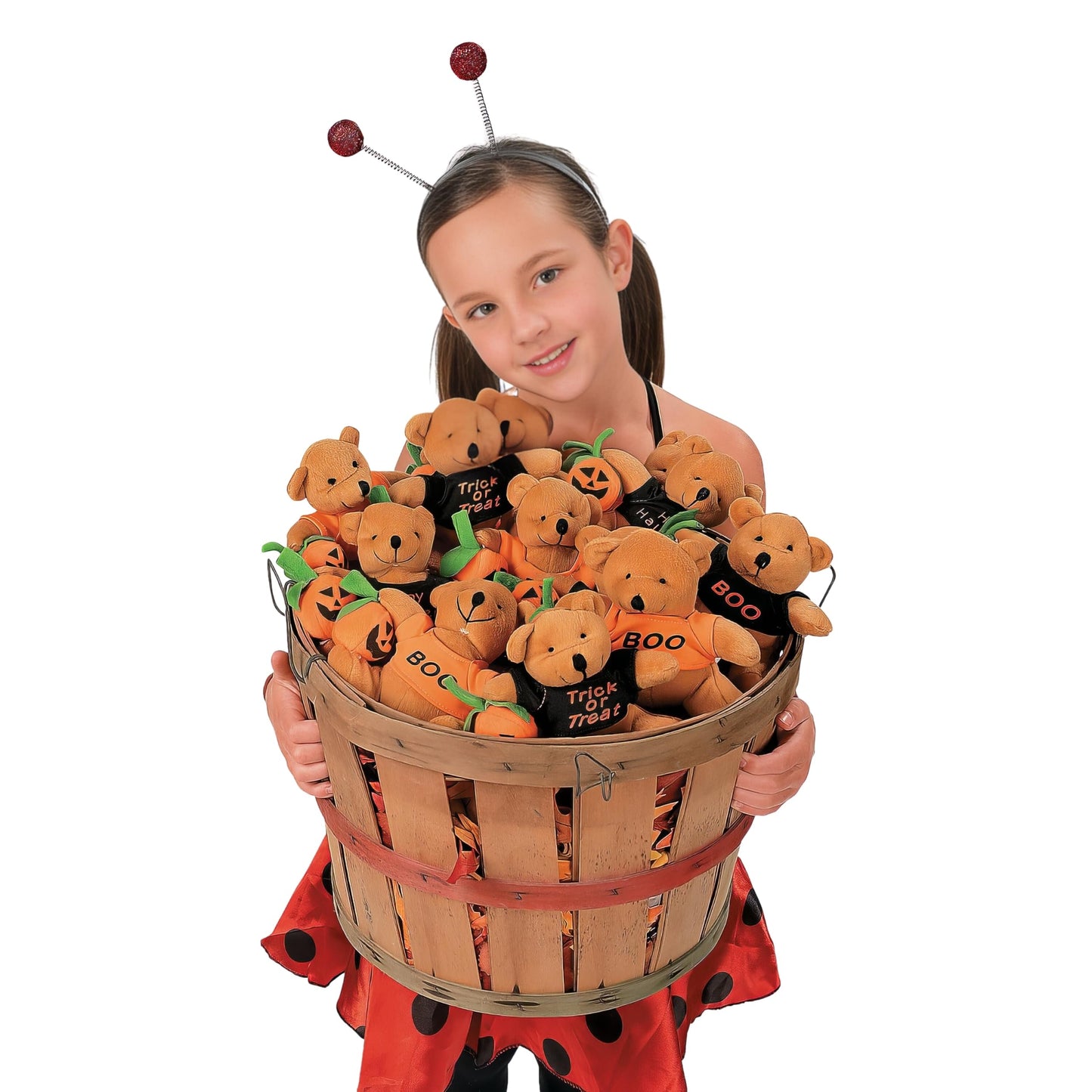 Fun Express Stuffed Bears with a Halloween T-Shirt - Trick or Treat Toys and Handouts - 12 Pieces