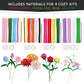 WeVeel Cozy Craftworks Chenille Stem Flower Craft Kit for Adults - CC 4 Flowers Bundle - Relaxing DIY Arts & Crafts Kit with All Supplies