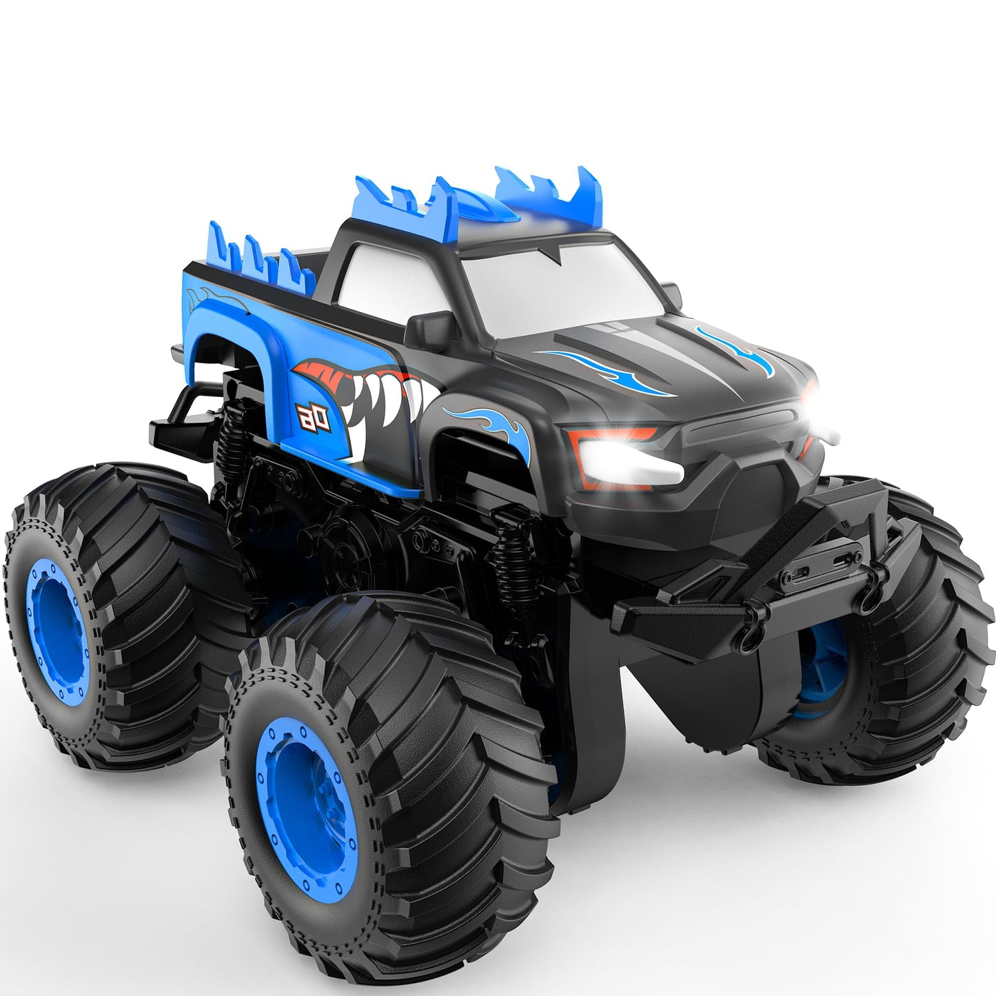 Amilacily Remote Control Monster Truck with Auto Demo, 2.4Ghz RC Car for Boys Age 3+ 4-7