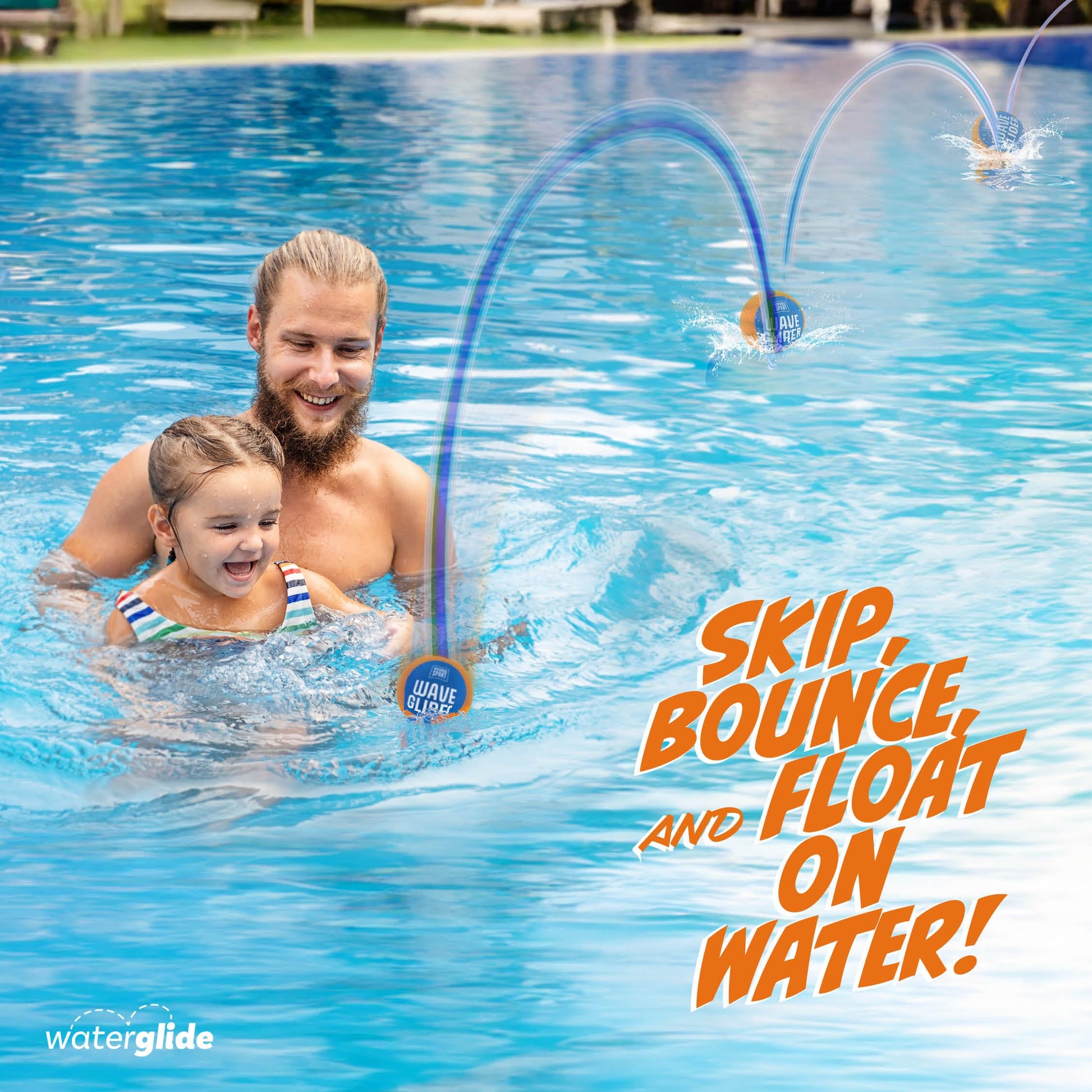 HydroSport Skipping Water Balls - Pool Ball - Beach Toys for Kids Ages 8-12 - Lake Skip, Skee, Fly Swimming Game Adults, Boys, Teens, & Family - Water