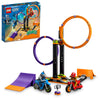 LEGO City Stuntz Spinning Stunt Challenge 60360-1 or 2 Player Tournaments with Flywheel-Powered Motorcycle Toys, Features 2 Minifigures and Ramps, Fun