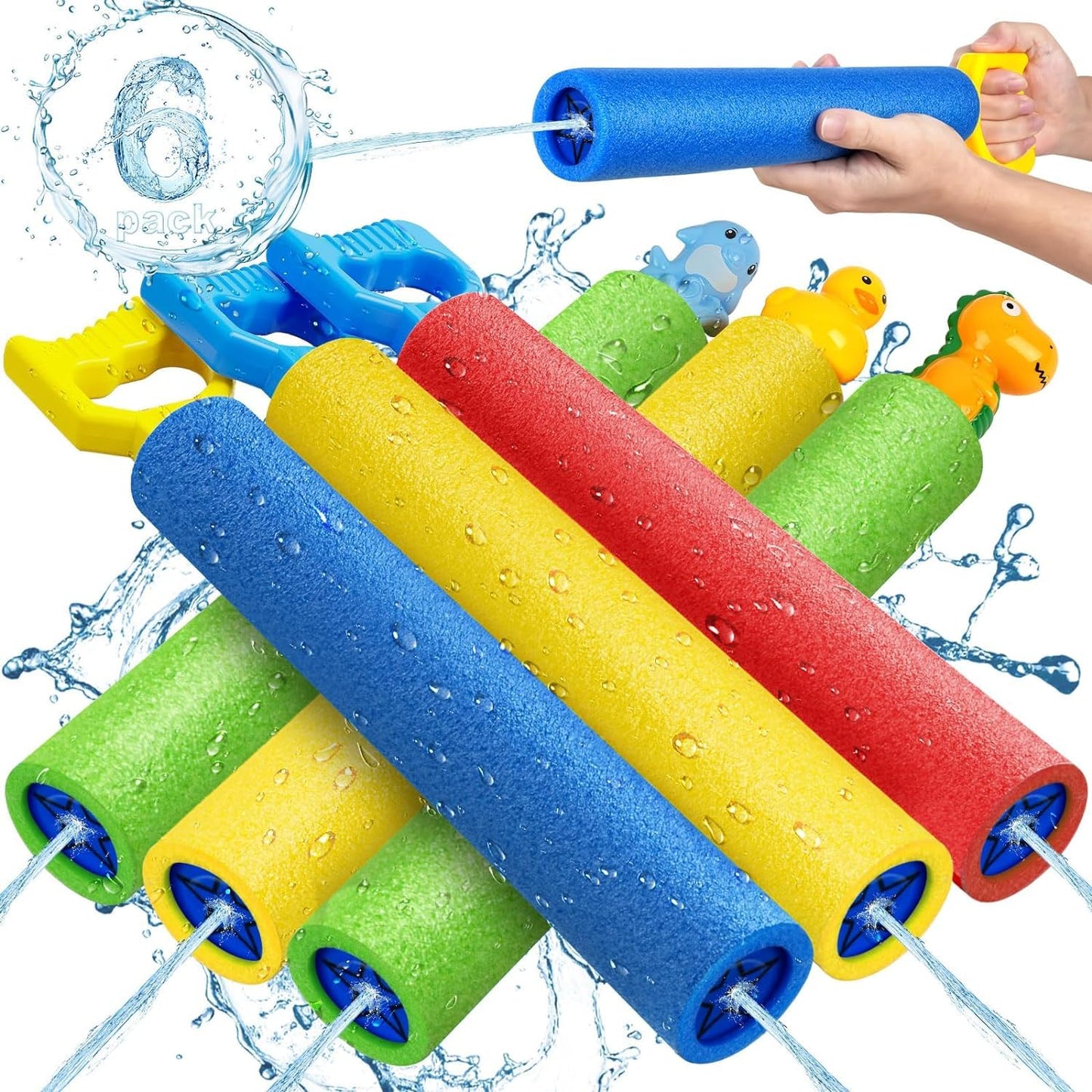LQYoyz Water Gun, 6 Pack Super Water Soaker Blaster Squirt Guns