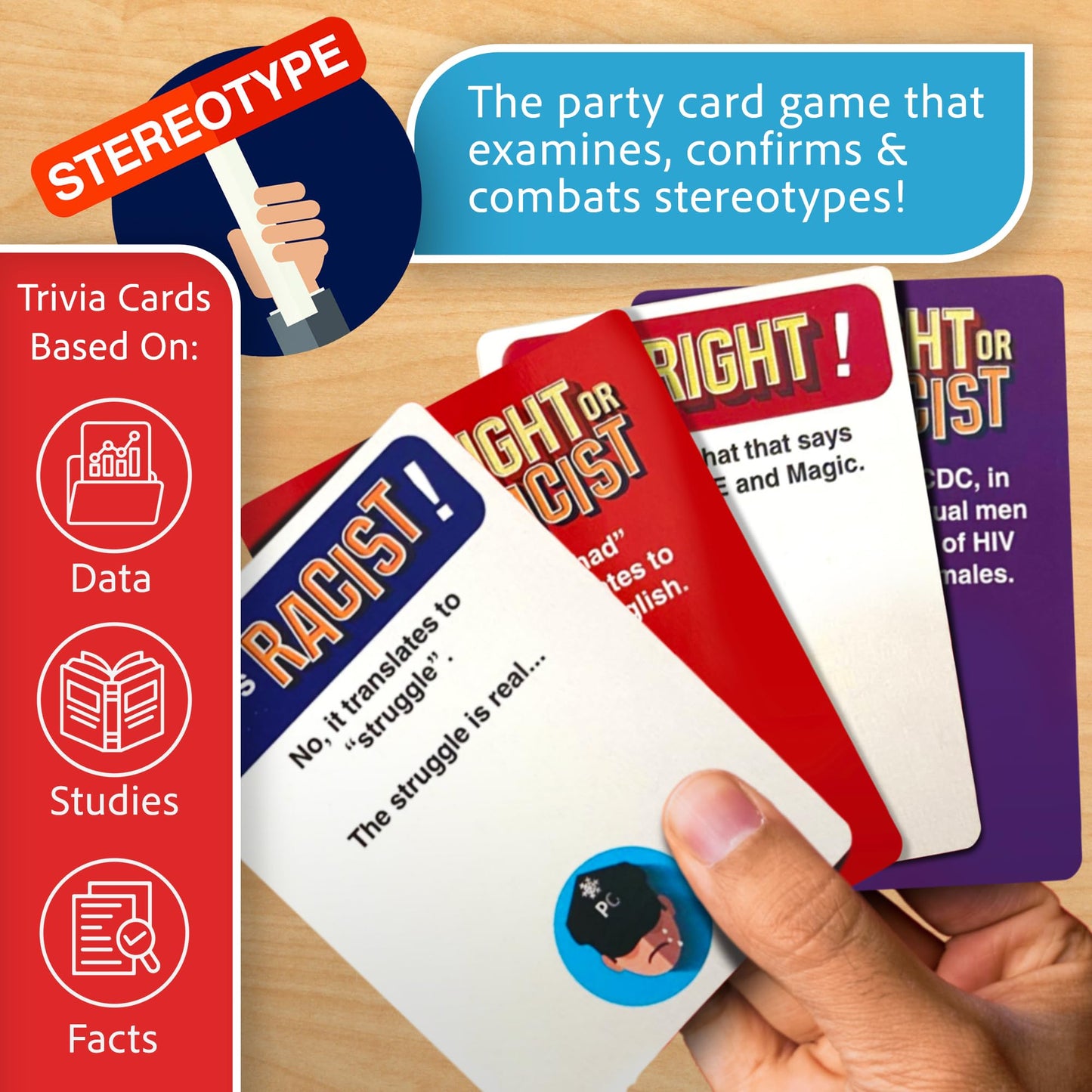 Right or Racist, Card Game, Gag Gift with Hundreds of Trivia and Debate Cards, Funny Gag Gifts for Secret Santa or White Elephant, Games for Men