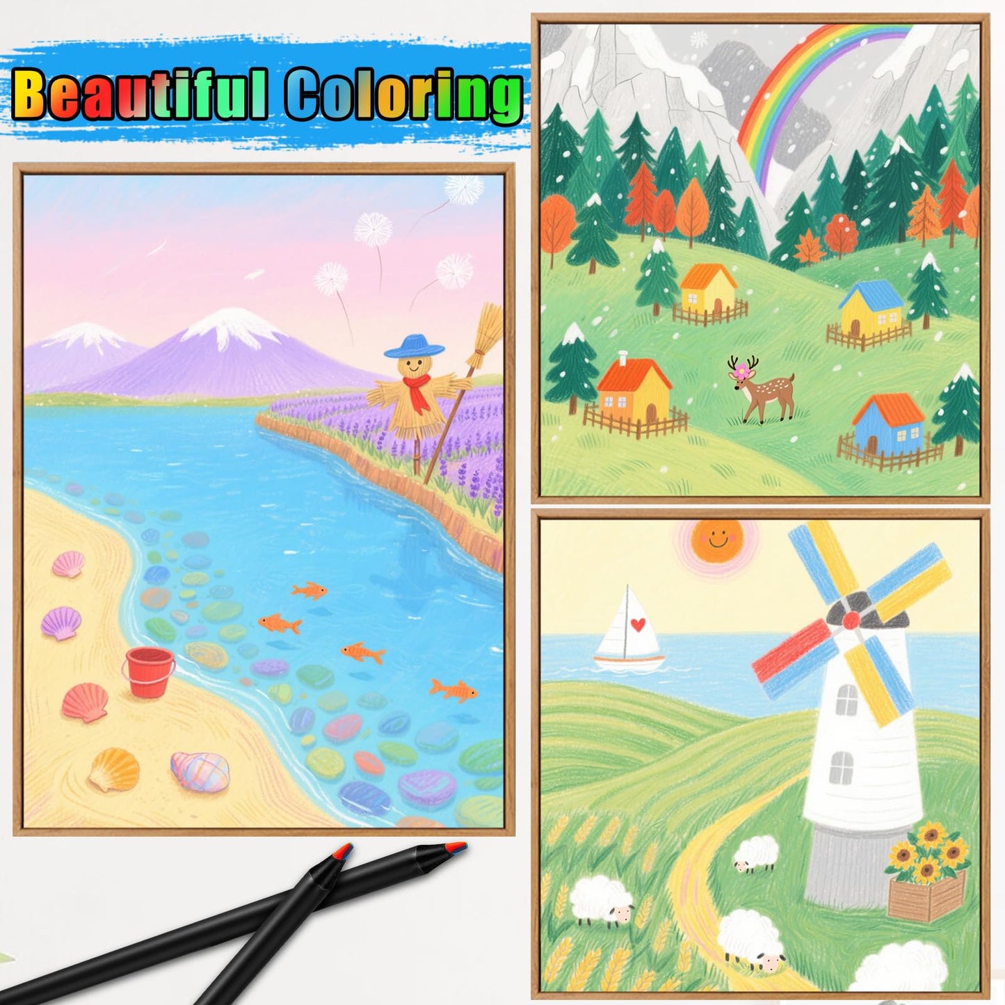 FUAOIS Stocking Stuffers for Kids Teens, 16 Rainbow Kids' Drawing Pencils, Art Supplies for Kid 4-12 Year Old