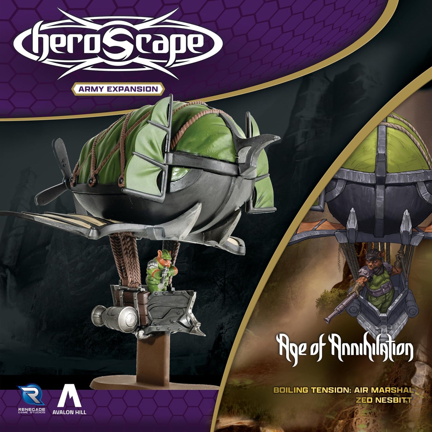 Renegade Game Studios Heroscape Age of Annihilation Air Marshal Zed Nesbitt Army Expansion Miniature