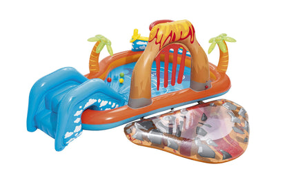 Bestway Lava Inflatable Play Center | Includes Play Balls, Ball Ramp, Ring Toss Game, Water Blob,
