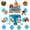 25pcs H Cartoon Birthday Decorations with 24pcs Cupcake Toppers, 1pcs Cake Topper for Birthday Party Supplies.