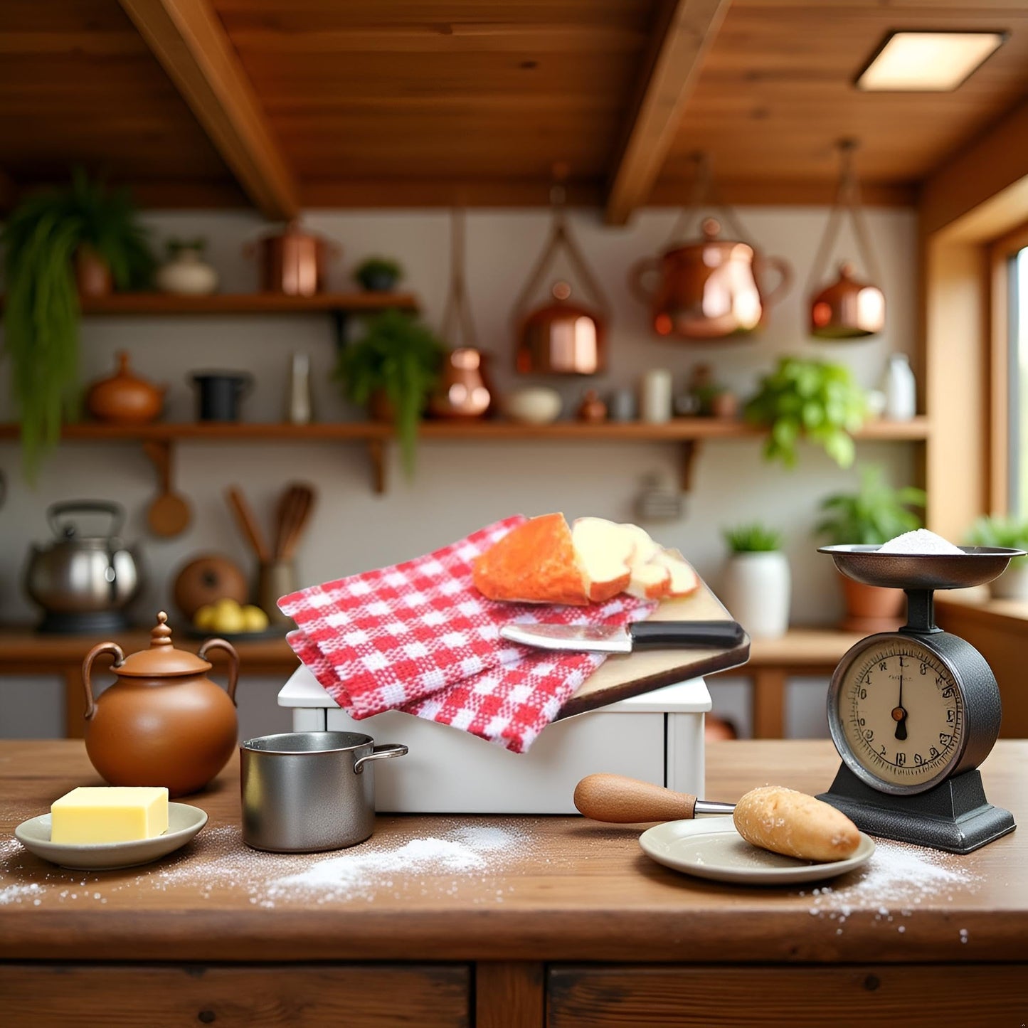 1 Set 1/12 Miniature Bread on Board Dollhouse Decoration Accessories Dollhouse Scale Kitchen Miniature Bread (1.7x1.2x0.5 inch)