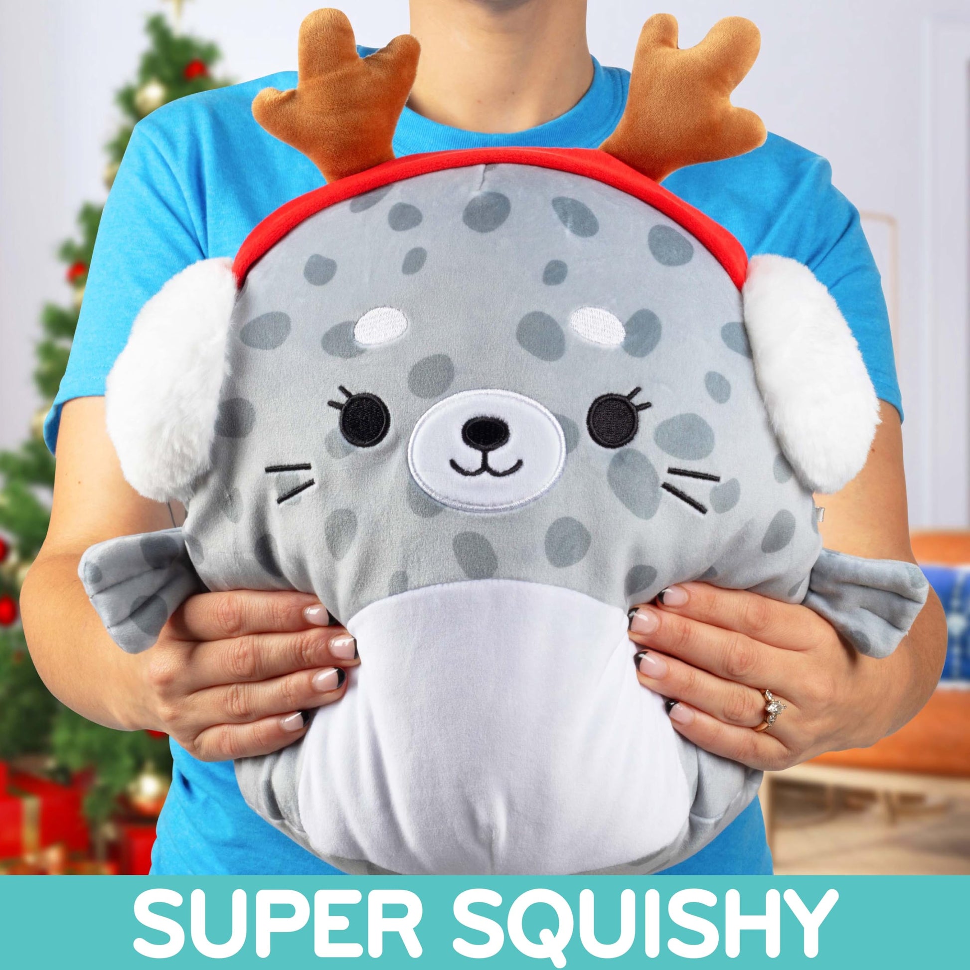 Squishmallows Original Large 12-Inch Odile The Christmas Seal - Official Jazwares Holiday Plush - Collectible Soft & Squishy Stuffed Animal Toy- 2025