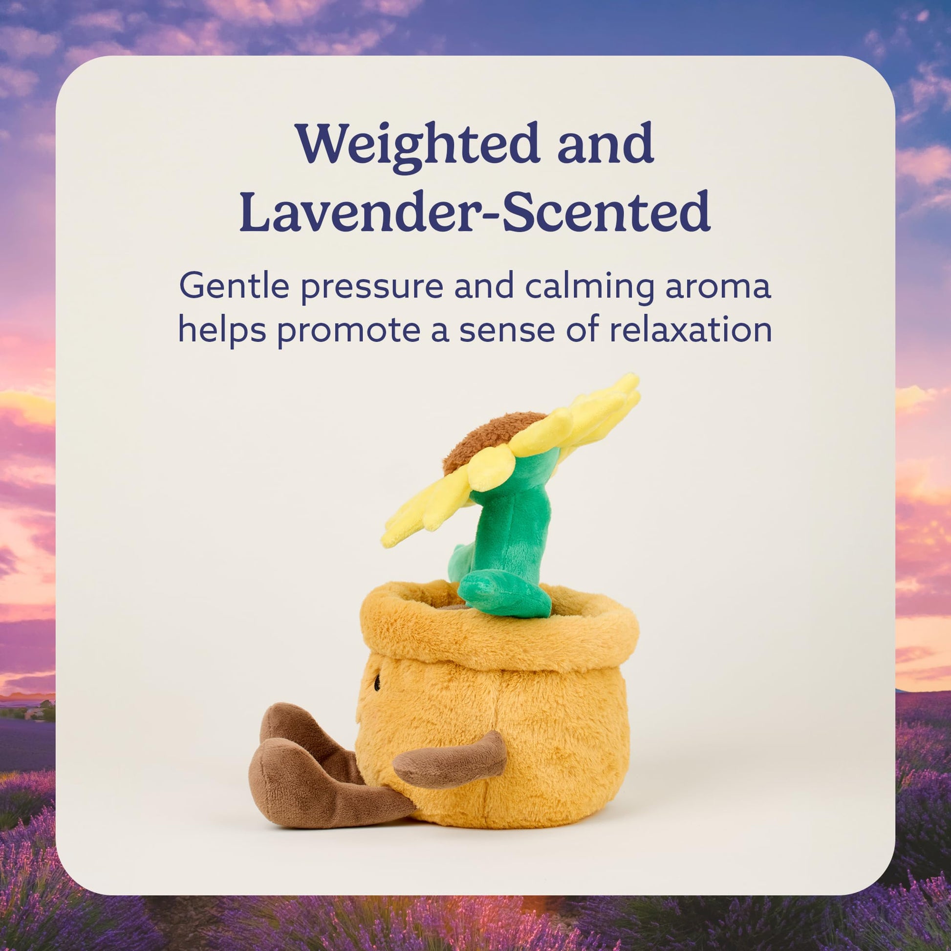 warmies Microwavable & Weighted Stuffed Animals, Yellow Flower Pot - Heated Stuffed Animal Plushie for Warmth & Comfort - Cute Soft Plush Toys