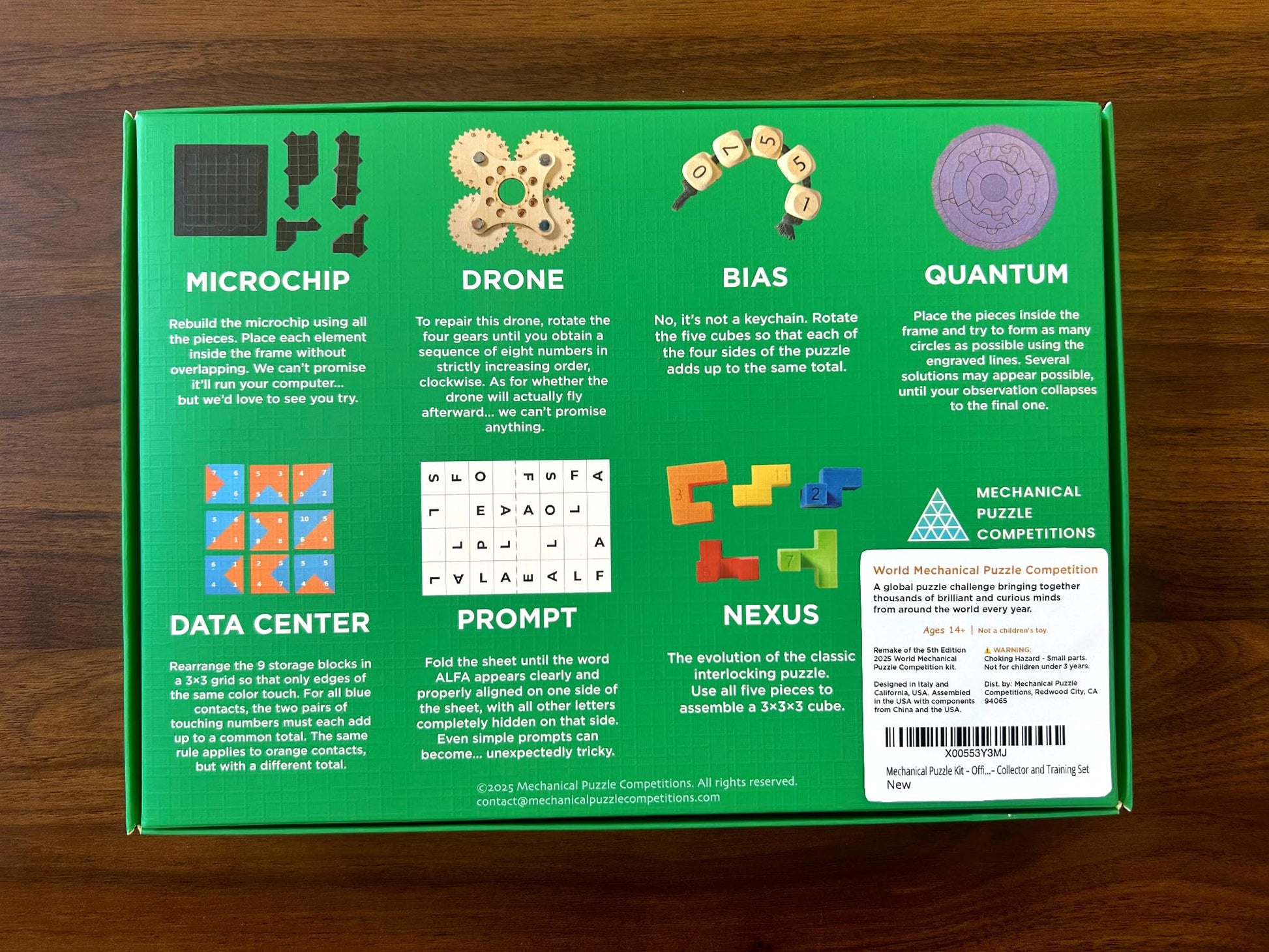 Mechanical Puzzle Box - Official Remake of the 2025 5th Edition World Mechanical Puzzle Competition, Collector and Training Set with 7 Puzzles