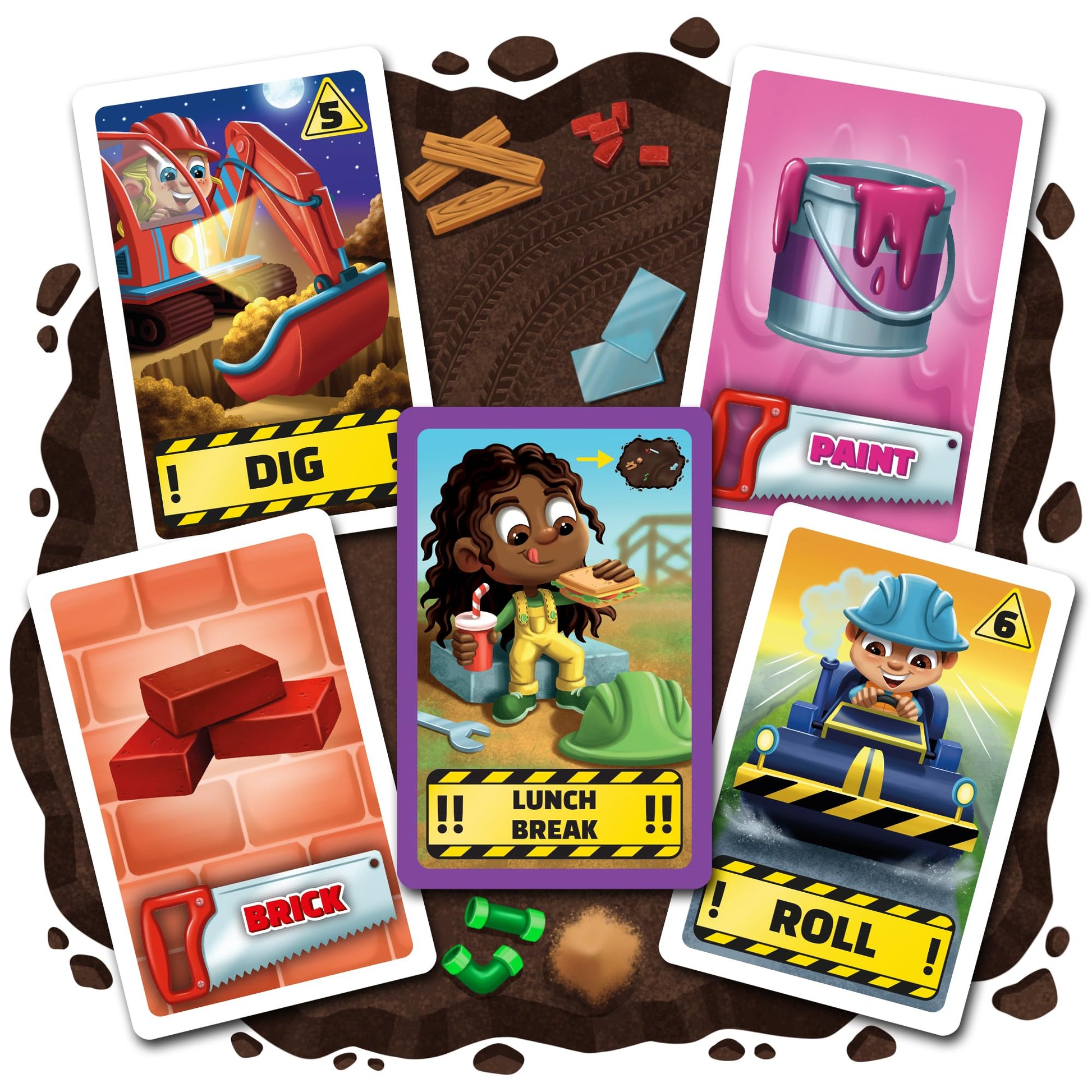 JH5 Construction Kids Board Game for Kids Ages 4 and Up, Fun and Cooperative Building Game for 2-4 Players, Easy to Learn, Perfect for Family Time