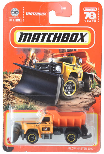 Matchbox Plow Master 6000, Yellow/Orange 64/100, Truck, 1:64 Scale, 3+