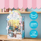 Hands Craft Cinnamoroll Cloud Bakery Book Nook Kit with Cinnamoroll Figurine - Kawaii 3D Puzzle with Touch Activated LED Lights - DIY Wooden Craft Kit