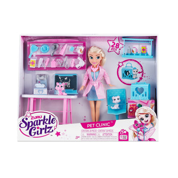 Sparkle Girlz Pet Clinic Doll Set Sparkle Veterinary Clinic Toy 10.5 Inch Doll and Animal Playset for Girls by ZURU